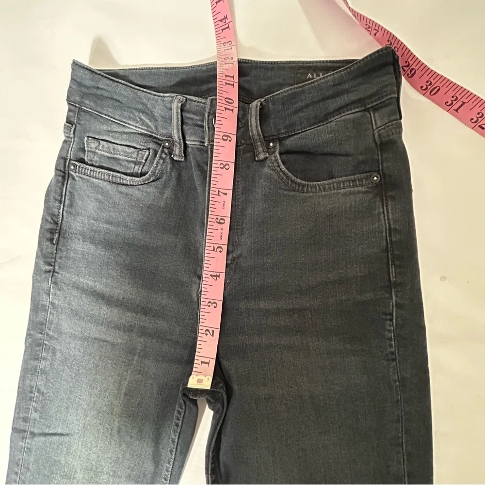All Saints Dax Cigarette Skinny Jeans‎ Actual Size 24X26 Ankle Black Stretch